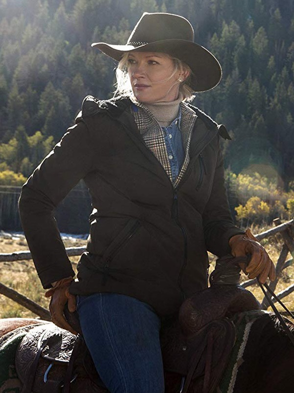 Gretchen Mol Yellowstone Evelyn Dutton Brown Jacket