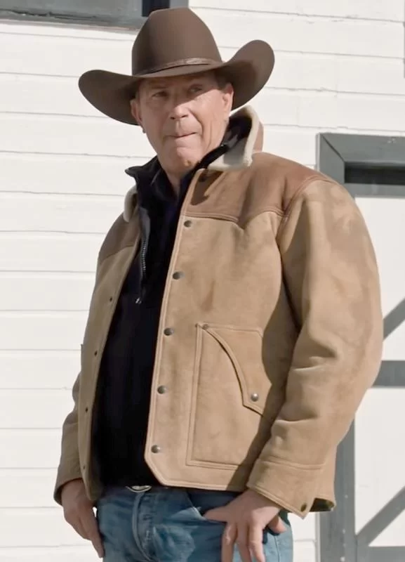 Kevin Costner Yellowstone John Dutton Raw Leather Jacket